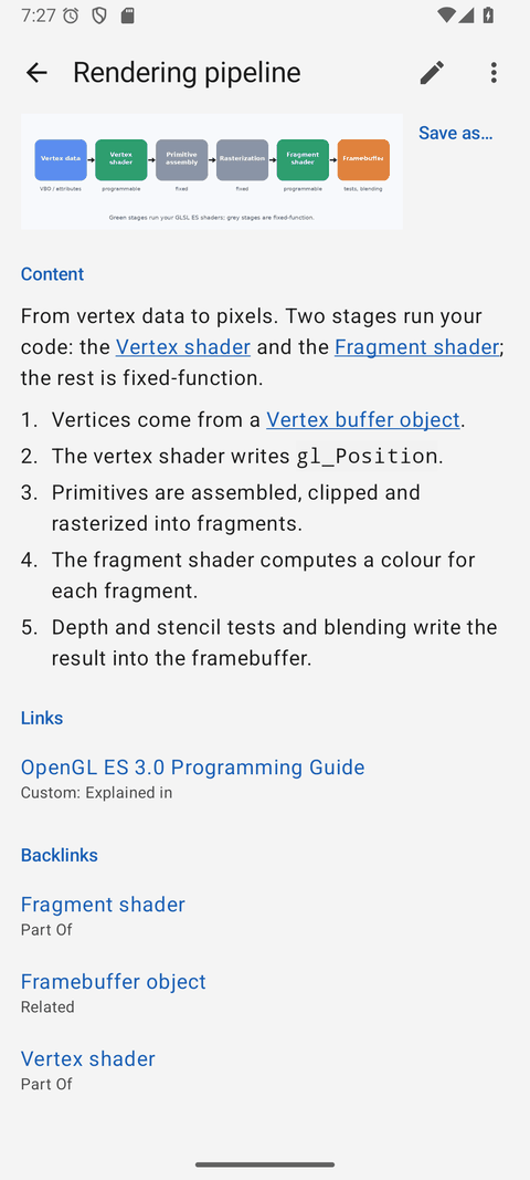 An item on Android showing its image below the content