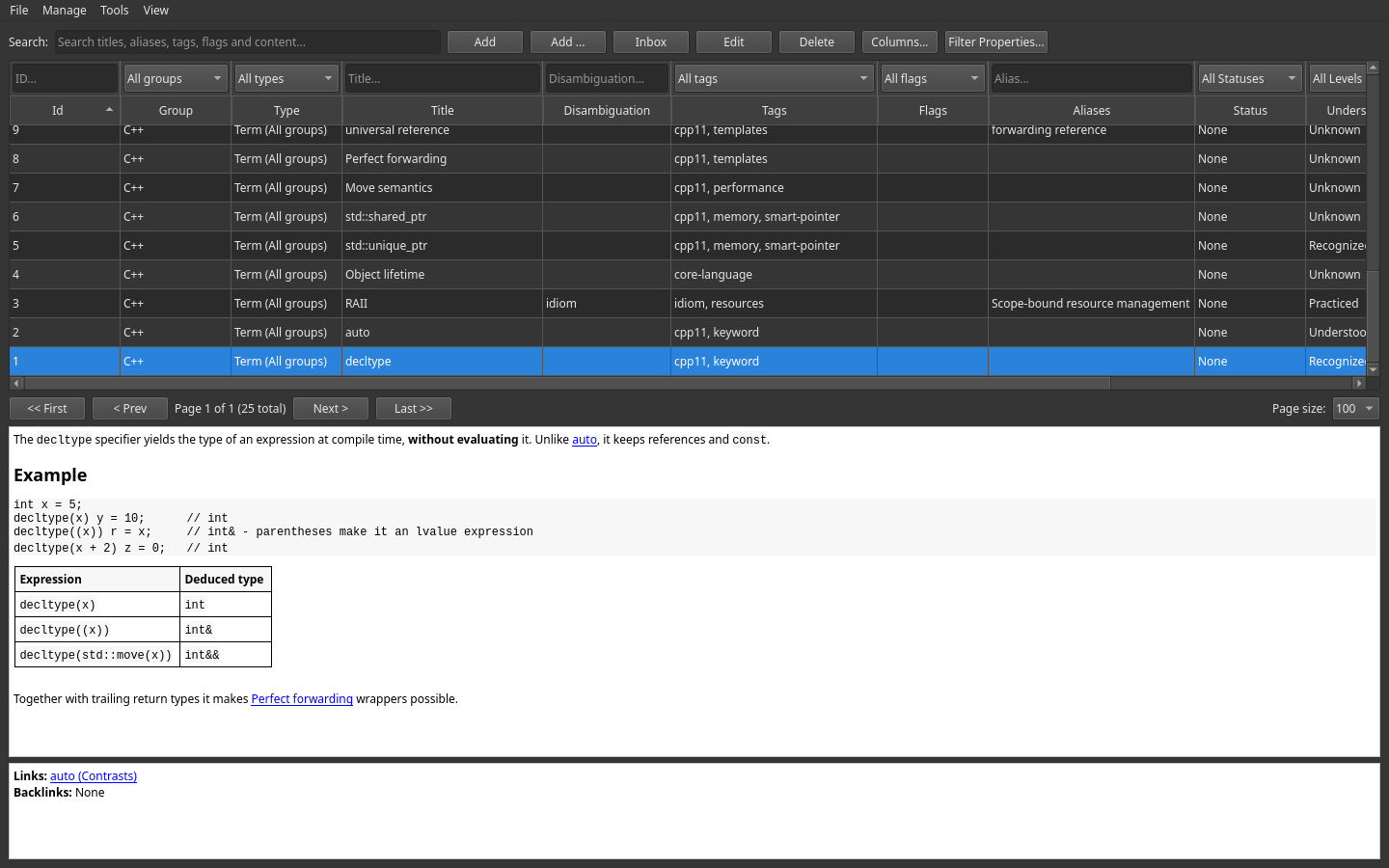 The same main window in the dark theme
